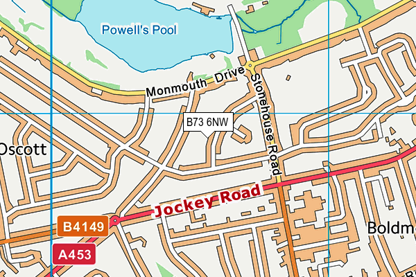 B73 6NW map - OS VectorMap District (Ordnance Survey)