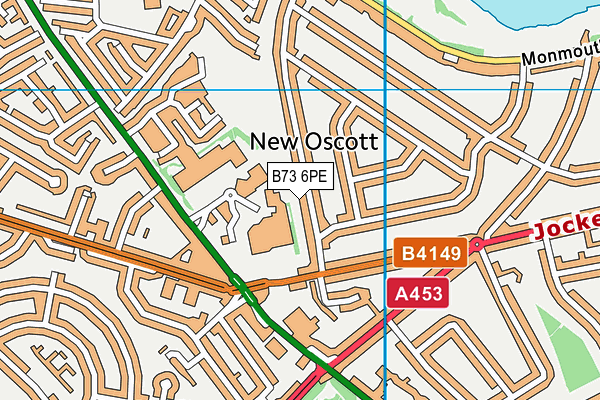 B73 6PE map - OS VectorMap District (Ordnance Survey)