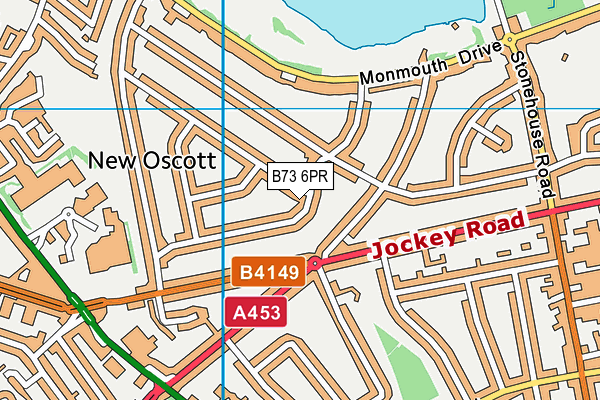 B73 6PR map - OS VectorMap District (Ordnance Survey)