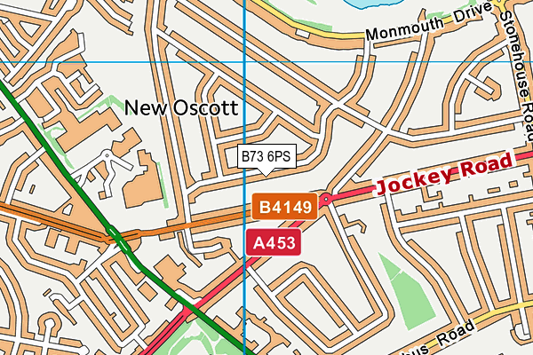 B73 6PS map - OS VectorMap District (Ordnance Survey)