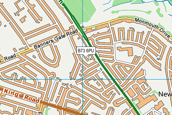 B73 6PU map - OS VectorMap District (Ordnance Survey)