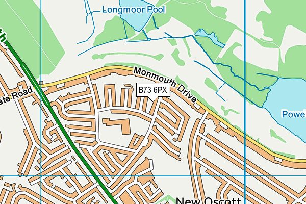 B73 6PX map - OS VectorMap District (Ordnance Survey)