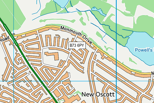 B73 6PY map - OS VectorMap District (Ordnance Survey)
