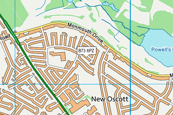 B73 6PZ map - OS VectorMap District (Ordnance Survey)