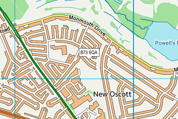 B73 6QA map - OS VectorMap District (Ordnance Survey)