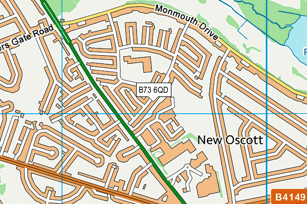 B73 6QD map - OS VectorMap District (Ordnance Survey)