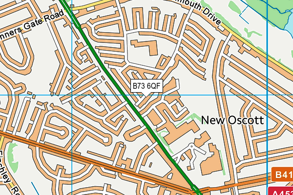 B73 6QF map - OS VectorMap District (Ordnance Survey)