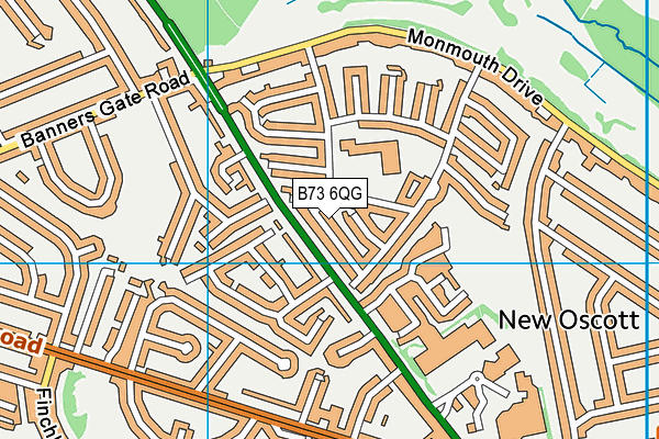 B73 6QG map - OS VectorMap District (Ordnance Survey)