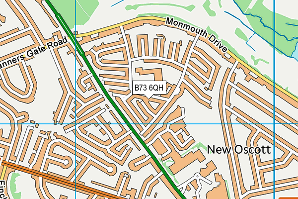 B73 6QH map - OS VectorMap District (Ordnance Survey)