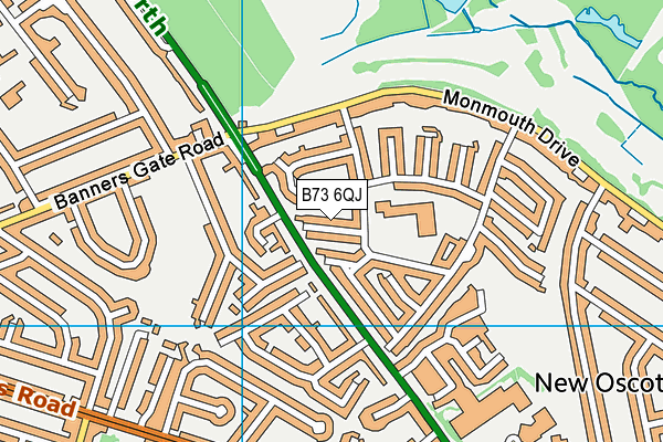 B73 6QJ map - OS VectorMap District (Ordnance Survey)