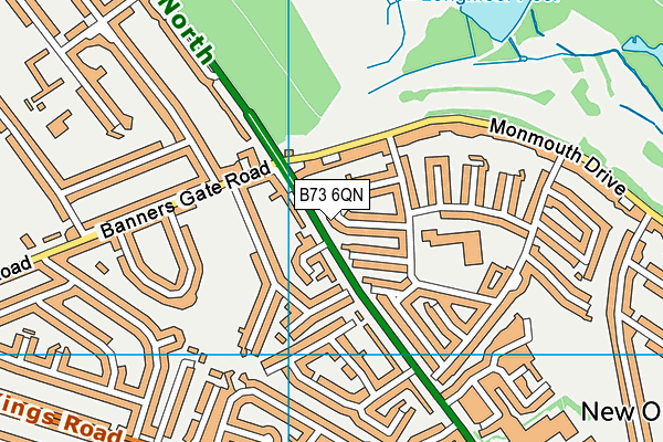 B73 6QN map - OS VectorMap District (Ordnance Survey)