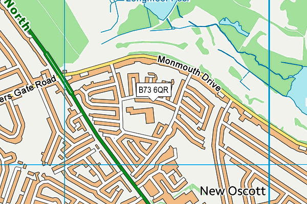 B73 6QR map - OS VectorMap District (Ordnance Survey)