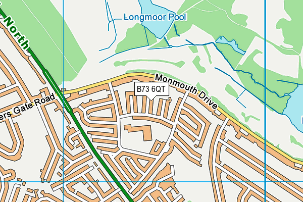 B73 6QT map - OS VectorMap District (Ordnance Survey)