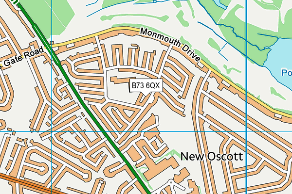 B73 6QX map - OS VectorMap District (Ordnance Survey)