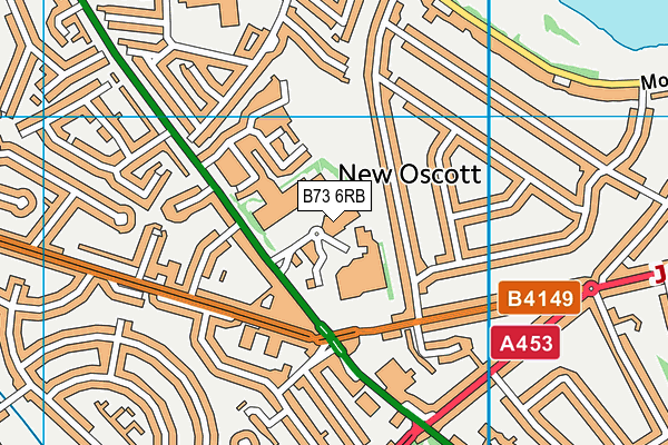 B73 6RB map - OS VectorMap District (Ordnance Survey)