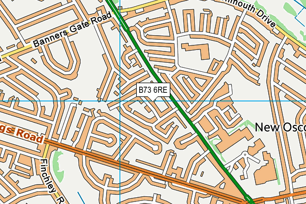 B73 6RE map - OS VectorMap District (Ordnance Survey)