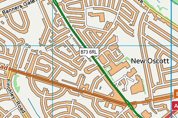 B73 6RL map - OS VectorMap District (Ordnance Survey)