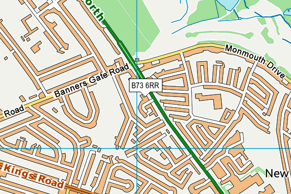 B73 6RR map - OS VectorMap District (Ordnance Survey)