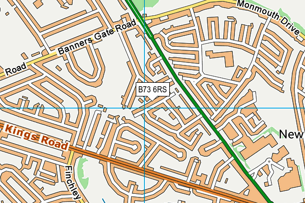 B73 6RS map - OS VectorMap District (Ordnance Survey)