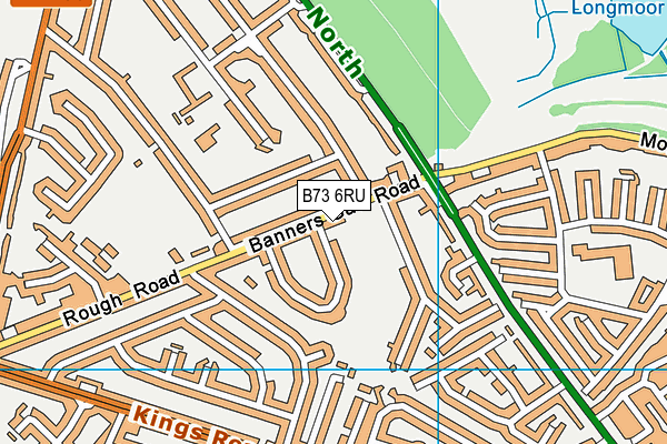 B73 6RU map - OS VectorMap District (Ordnance Survey)