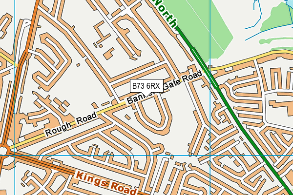 B73 6RX map - OS VectorMap District (Ordnance Survey)
