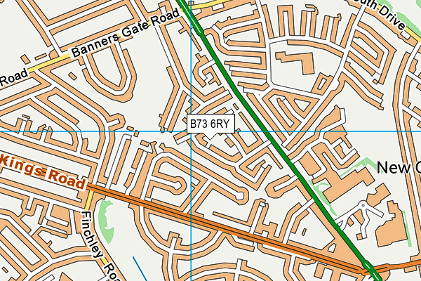 B73 6RY map - OS VectorMap District (Ordnance Survey)