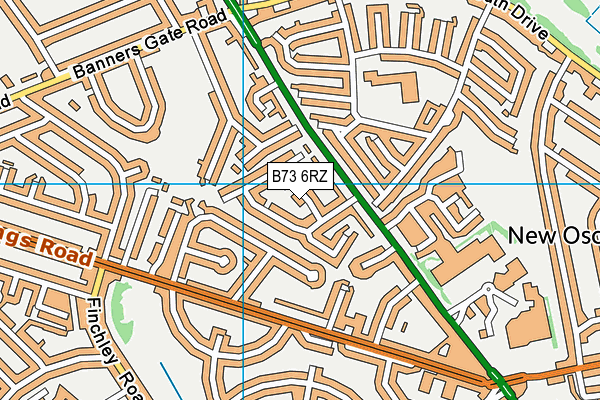 B73 6RZ map - OS VectorMap District (Ordnance Survey)