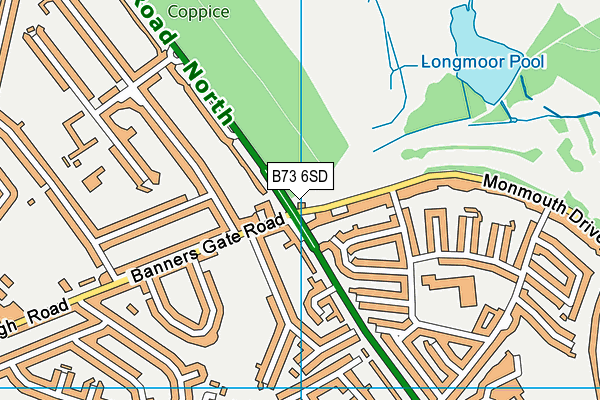 B73 6SD map - OS VectorMap District (Ordnance Survey)