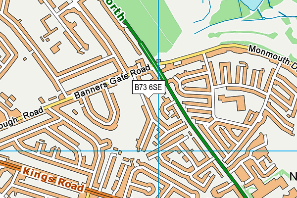 B73 6SE map - OS VectorMap District (Ordnance Survey)