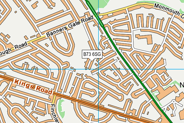 B73 6SG map - OS VectorMap District (Ordnance Survey)