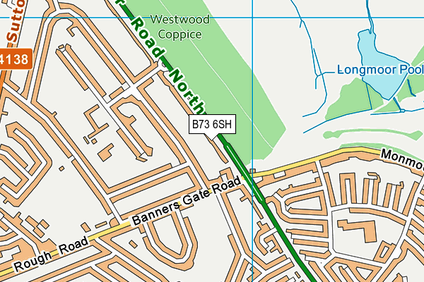 B73 6SH map - OS VectorMap District (Ordnance Survey)