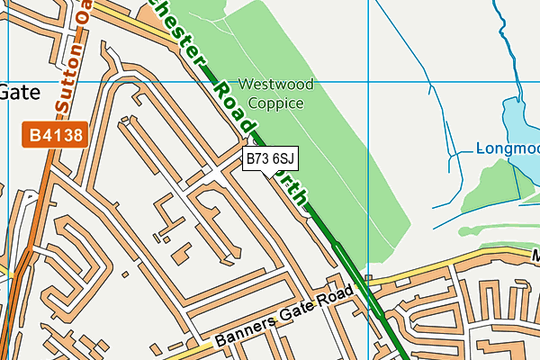 B73 6SJ map - OS VectorMap District (Ordnance Survey)