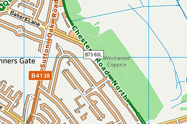 B73 6SL map - OS VectorMap District (Ordnance Survey)