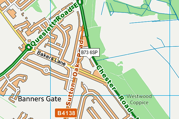 B73 6SP map - OS VectorMap District (Ordnance Survey)