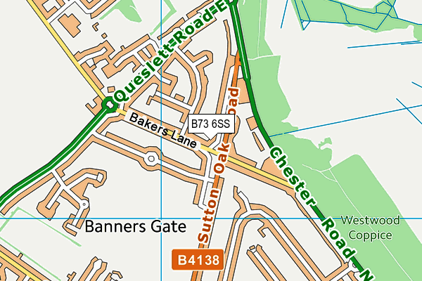 B73 6SS map - OS VectorMap District (Ordnance Survey)