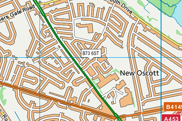 B73 6ST map - OS VectorMap District (Ordnance Survey)