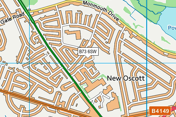 B73 6SW map - OS VectorMap District (Ordnance Survey)