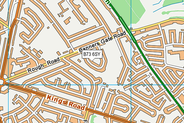 B73 6SY map - OS VectorMap District (Ordnance Survey)