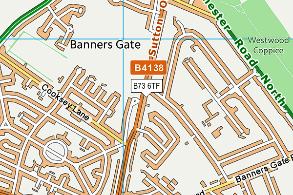 B73 6TF map - OS VectorMap District (Ordnance Survey)