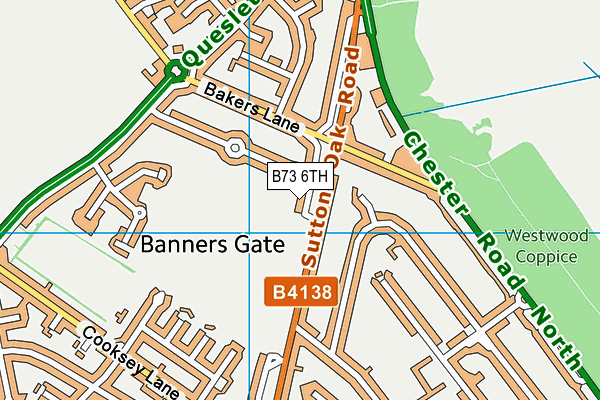 B73 6TH map - OS VectorMap District (Ordnance Survey)