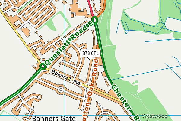 B73 6TL map - OS VectorMap District (Ordnance Survey)