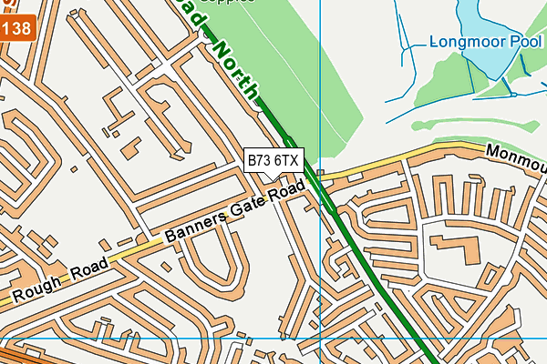 B73 6TX map - OS VectorMap District (Ordnance Survey)