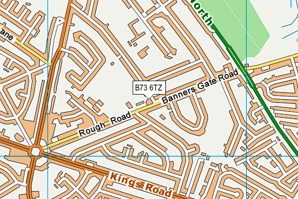 B73 6TZ map - OS VectorMap District (Ordnance Survey)