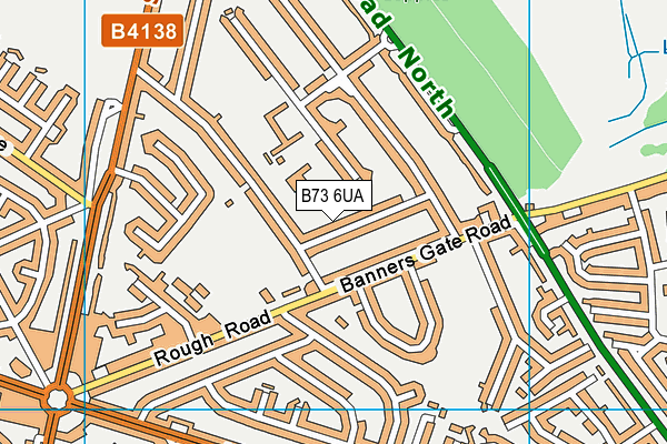 B73 6UA map - OS VectorMap District (Ordnance Survey)