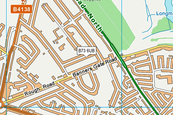 B73 6UB map - OS VectorMap District (Ordnance Survey)