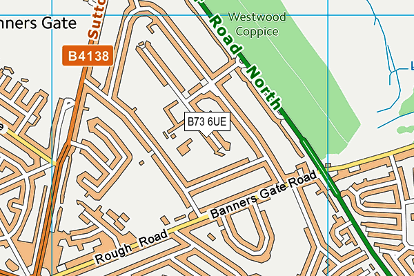 B73 6UE map - OS VectorMap District (Ordnance Survey)