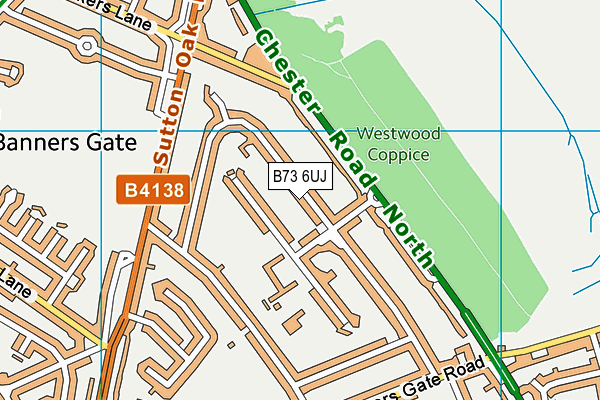 B73 6UJ map - OS VectorMap District (Ordnance Survey)