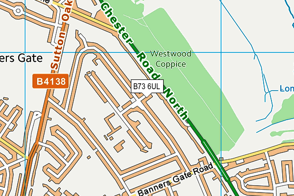 B73 6UL map - OS VectorMap District (Ordnance Survey)