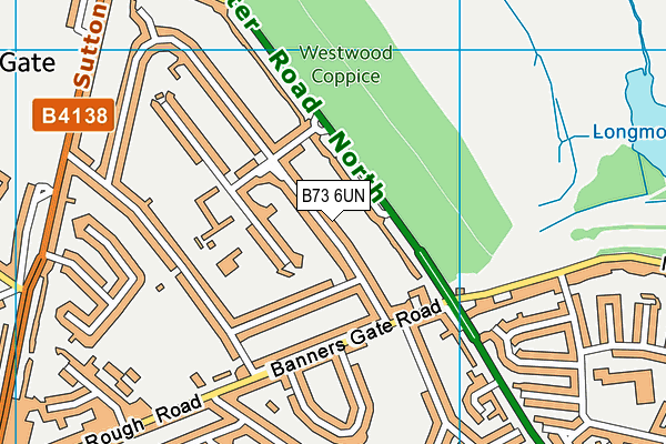 B73 6UN map - OS VectorMap District (Ordnance Survey)