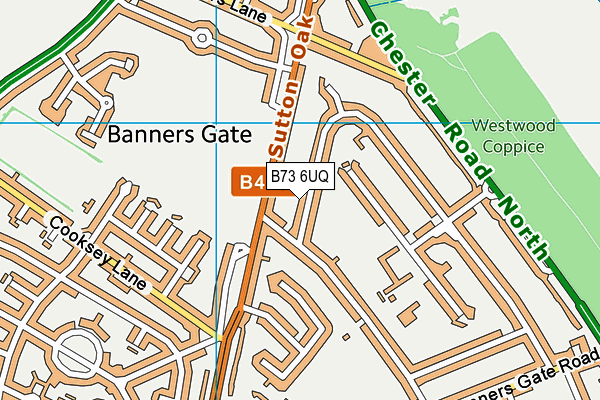 B73 6UQ map - OS VectorMap District (Ordnance Survey)